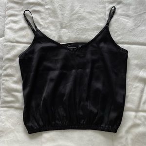 FEMME BY DESIGN Satin black tank